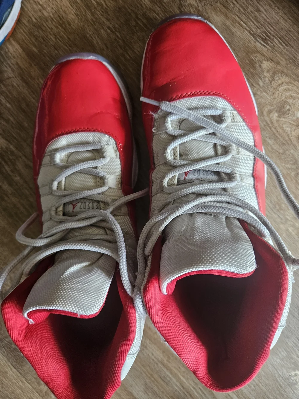 Jordan Men's Red and White Athletic Basketball Shoes